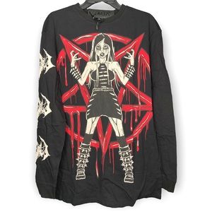 🧨 LAST 🧨 WIDOW XS Miss Hellraiser Goth Star Graphic Tee Oversized Fit